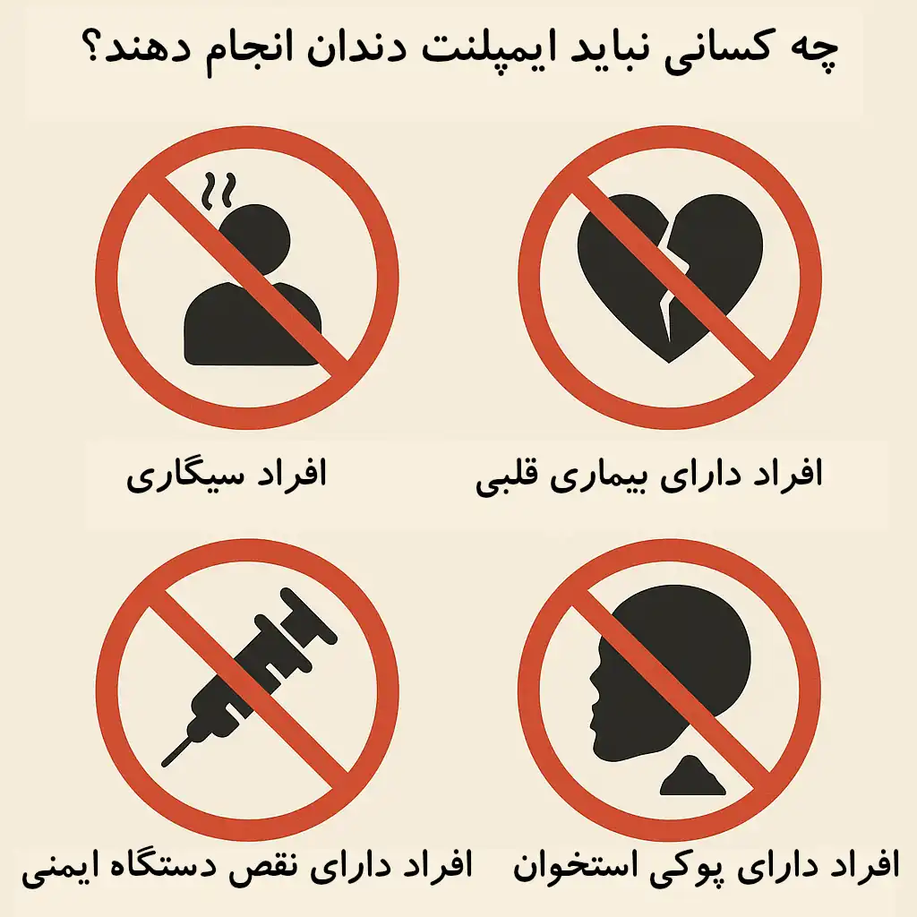 چه کسانی نمی توانند ایمپلنت دندان انجام دهند؟