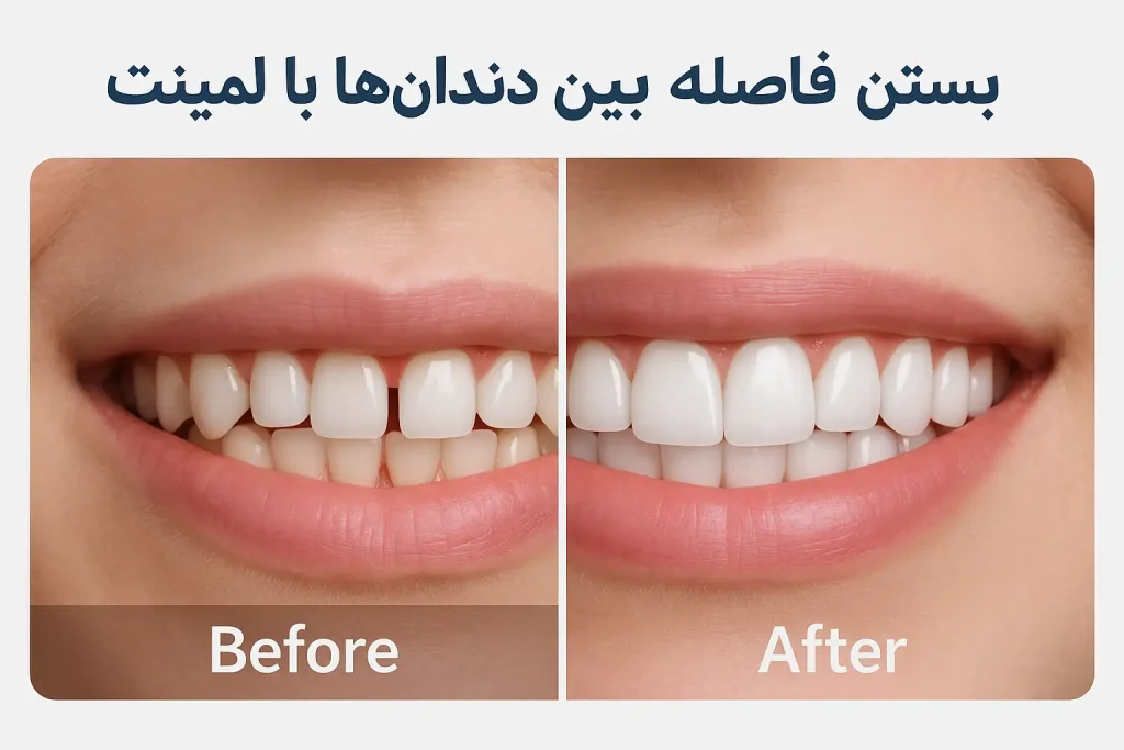 بستن فاصله بین دندان ها با لمینت