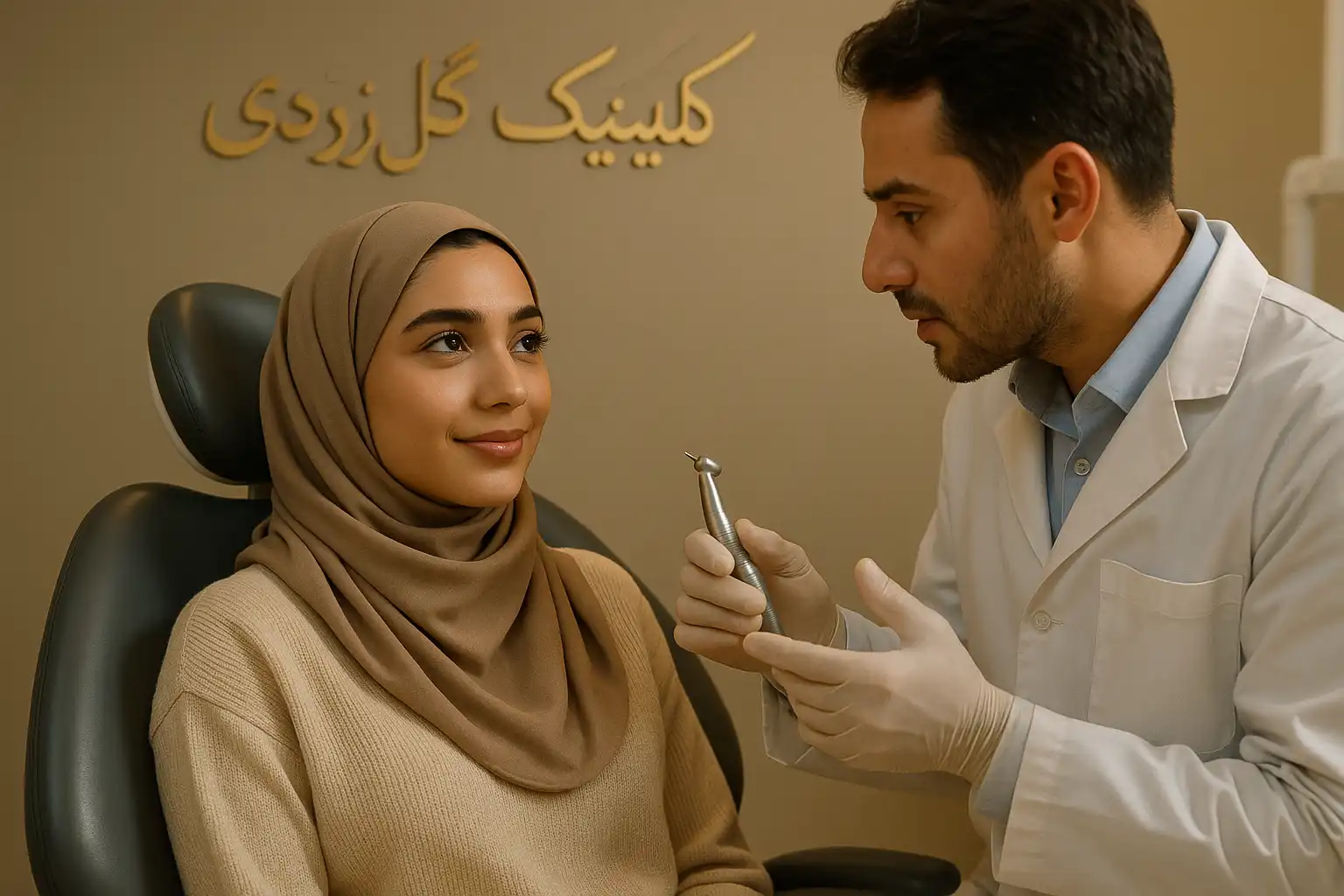 تراش حرفه ای دندان برای لمینت در کلینیک دکتر گلزردی