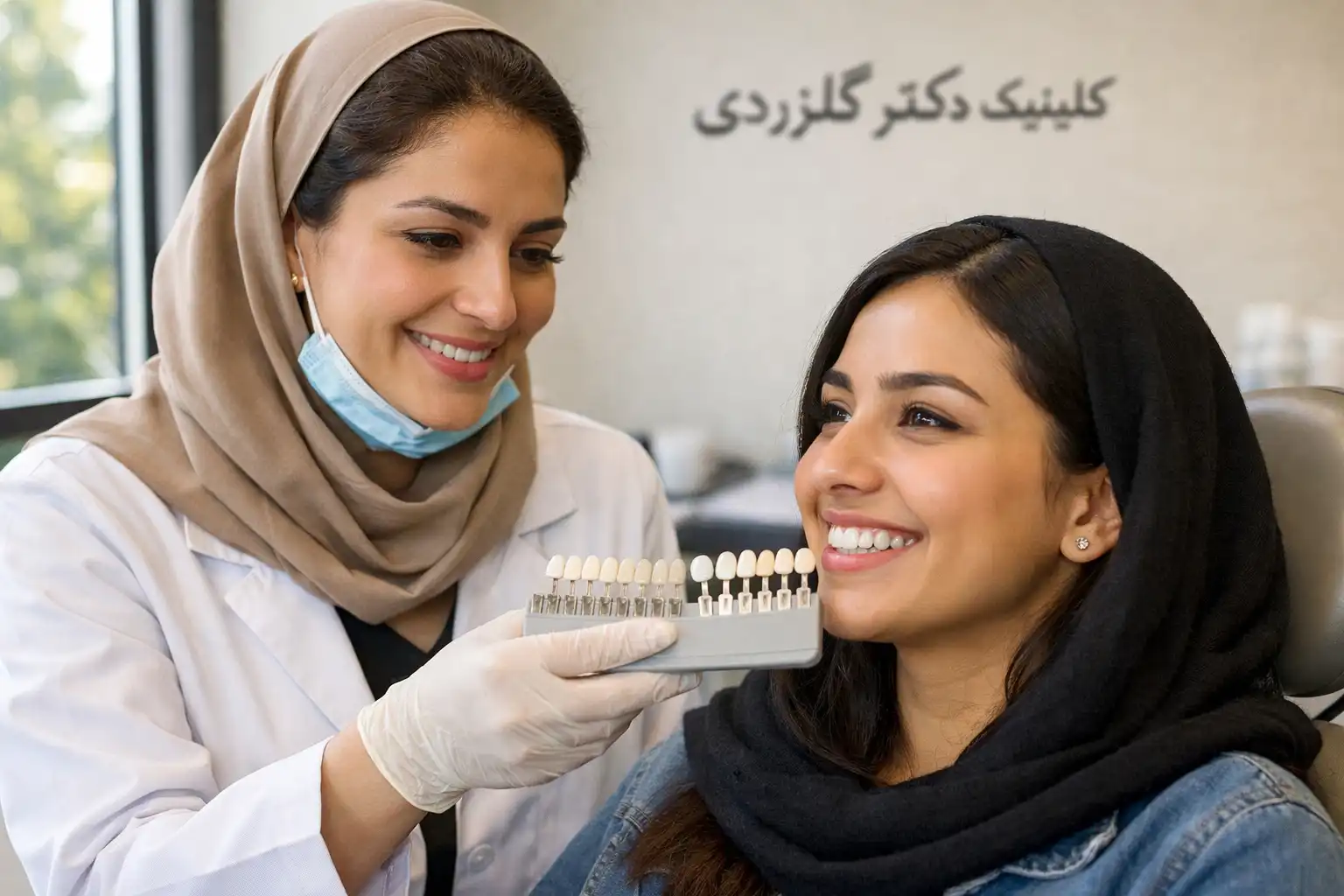 تشخیص رنگ مناسب لمینت دندان در مطب